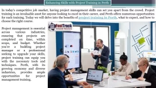 Enhancing Skills with Project Training in Perth