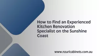 How to Find an Experienced Kitchen Renovation Specialist on the Sunshine Coast