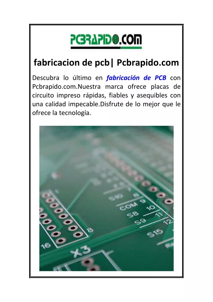 fabricacion de pcb pcbrapido com