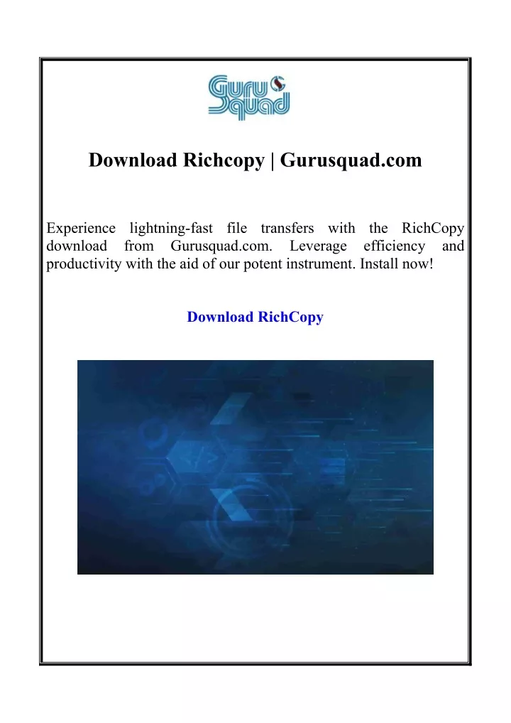 download richcopy gurusquad com