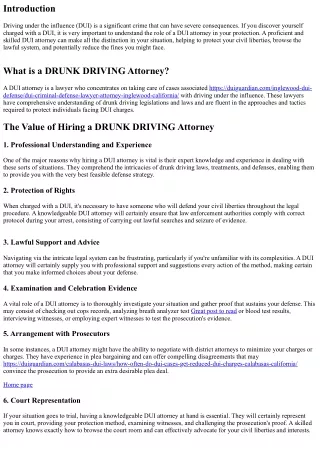 Comprehending the Duty of a DUI Attorney in Your Defense