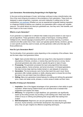 lyric generators revolutionizing songwriting