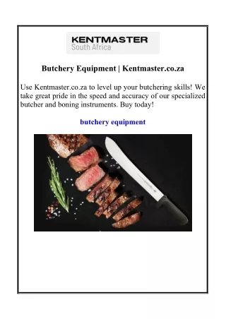 Butchery Equipment | Kentmaster.co.za