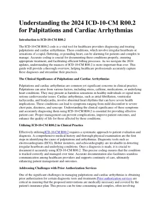 Understanding the 2024 ICD-10-CM R00.2 for Palpitations and Cardiac Arrhythmias