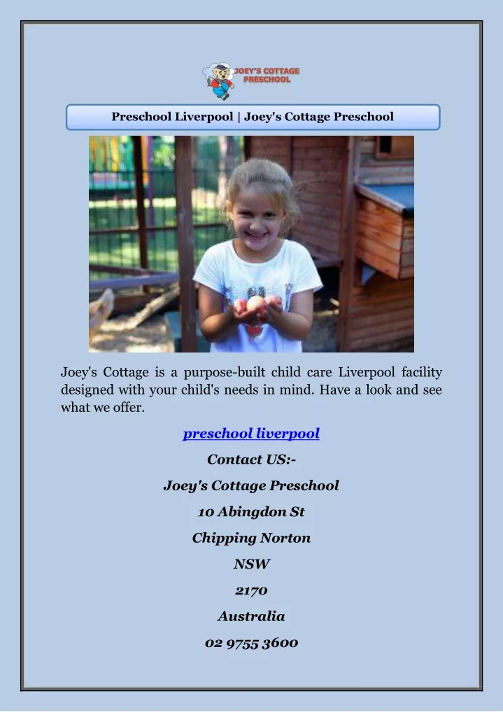 preschool liverpool joey s cottage preschool