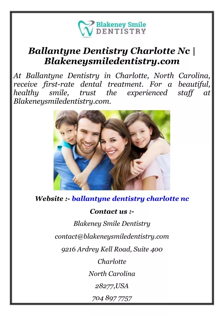 ballantyne dentistry charlotte