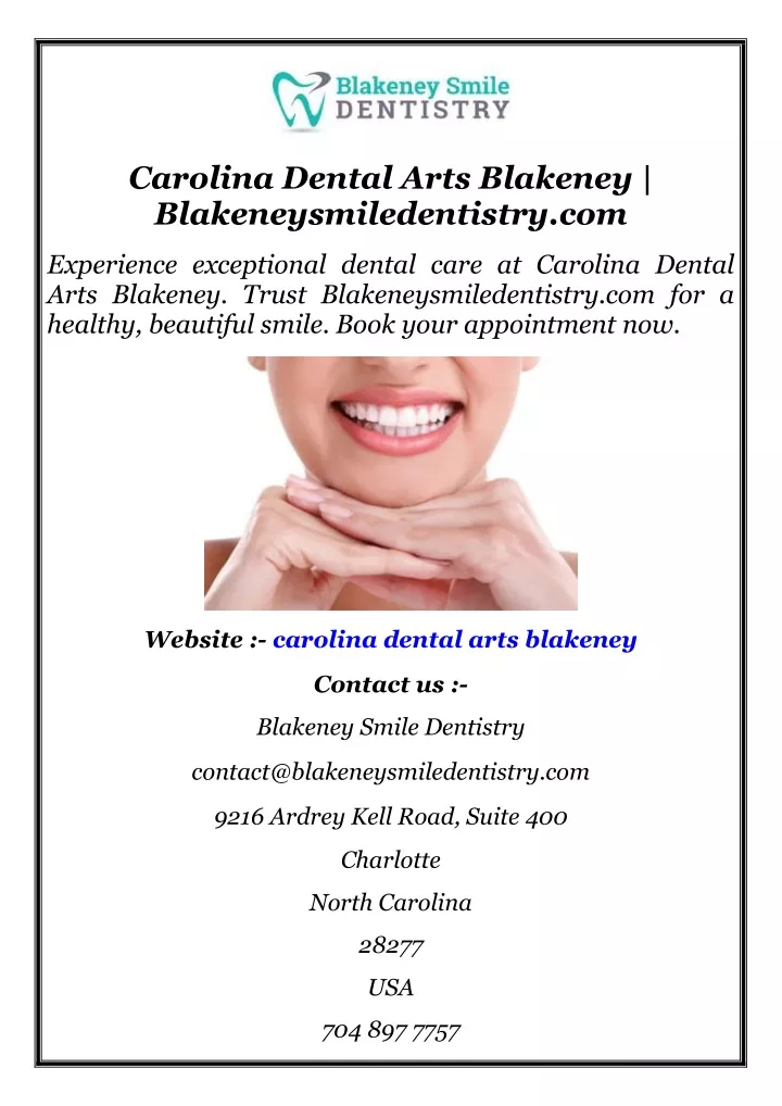 carolina dental arts blakeney