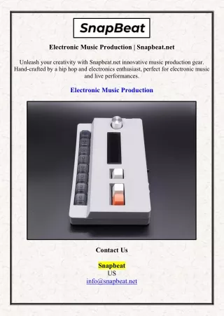 electronic music production snapbeat net
