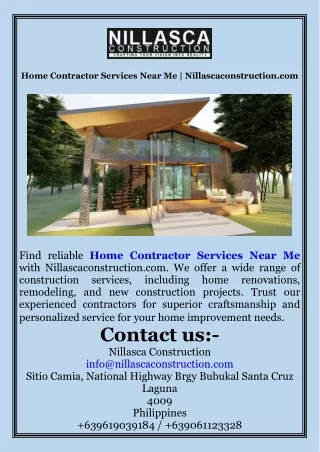 Home Contractor Services Near Me  Nillascaconstruction.com
