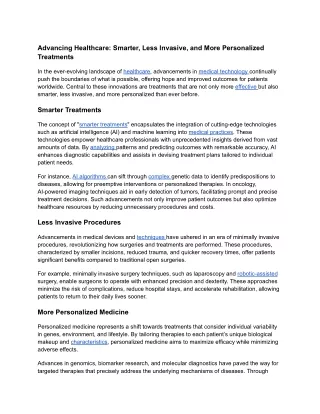 07. Advancing Healthcare_ Smarter, Less Invasive, and More Personalized Treatments