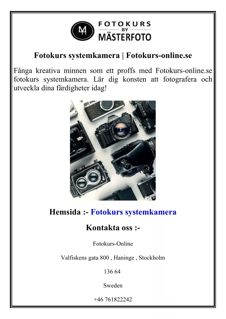 fotokurs systemkamera fotokurs online se