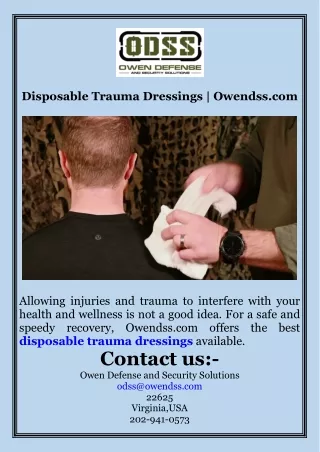 Disposable Trauma Dressings  Owendss.com