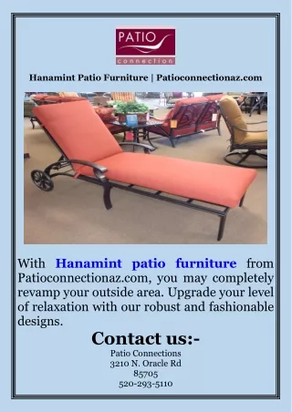 Hanamint Patio Furniture  Patioconnectionaz.com