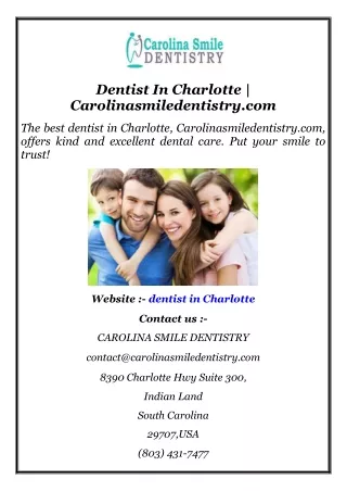 Dentist In Charlotte  Carolinasmiledentistry.com