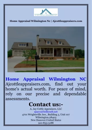 Home Appraisal Wilmington Nc  Ajcottleappraisers.com