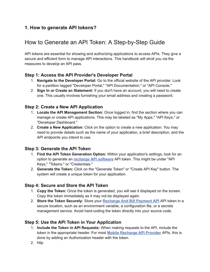 1 how to generate api tokens