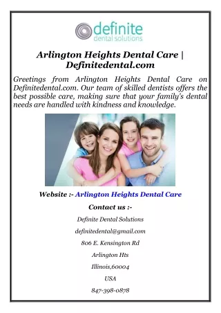 Arlington Heights Dental Care  Definitedental.com