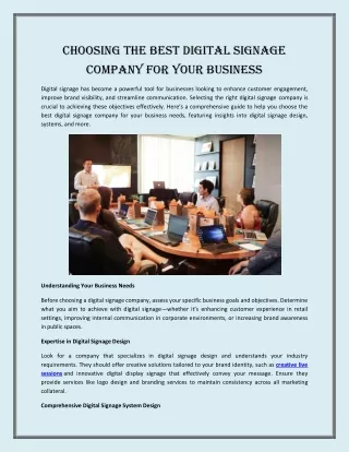 Choosing the Best Digital Signage Company for Your Business