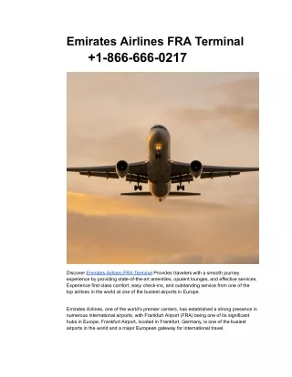 Emirates Airlines FRA Terminal
