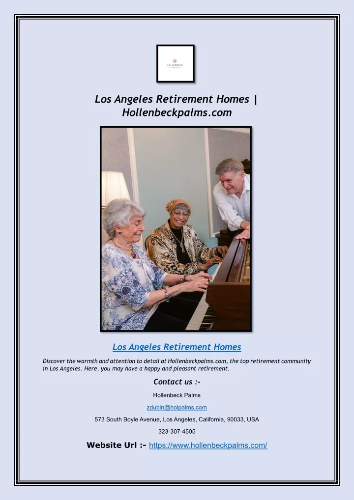 los angeles retirement homes hollenbeckpalms com