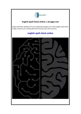 English Spell Check Online  Zerogpt.com