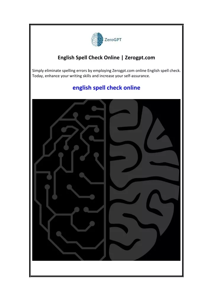 english spell check online zerogpt com