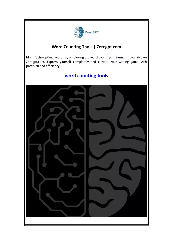 word counting tools zerogpt com