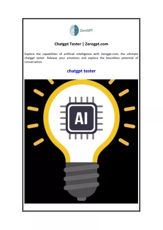 chatgpt tester zerogpt com