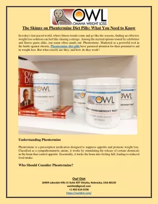 The Skinny on Phentermine Diet Pills What You Need to Know