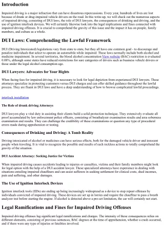 The Impact of Impaired Driving: Repercussions You Can't Overlook