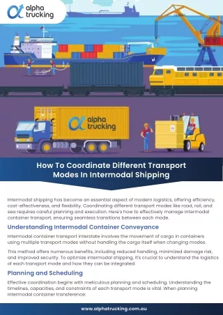 How To Coordinate Different Transport Modes In Intermodal Shipping