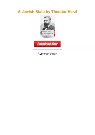 A Jewish State by Theodor Herzl