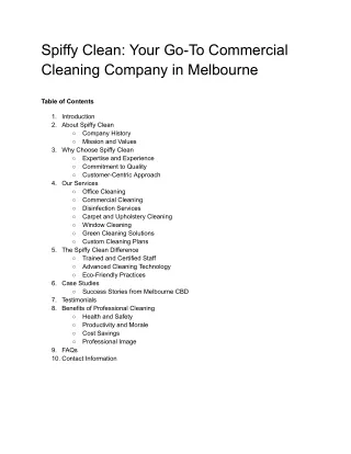 commercial clenaning - spiffy clean