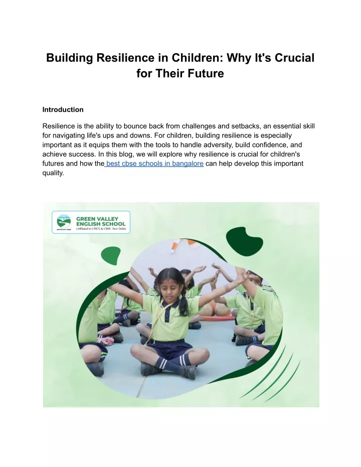 building resilience in children why it s crucial