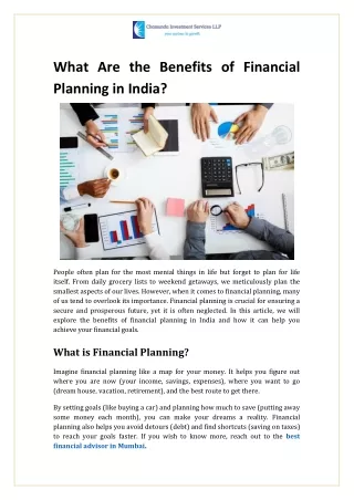 What Are the Benefits of Financial Planning in India