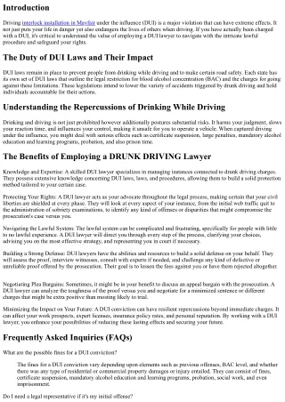 The Importance of Employing a DUI Lawyer
