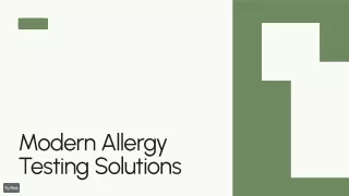 Modern Allergy Testing Solutions
