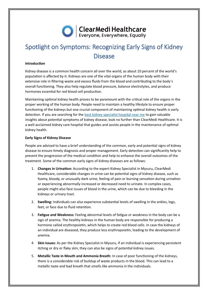 spotlight on symptoms recognizing early signs