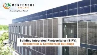 Building Integrated Photovoltaics (BIPV): Residential & Commercial Buildings