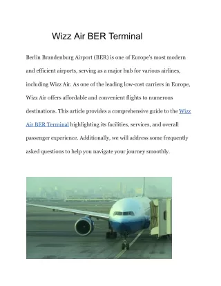 Wizz Air BER Terminal