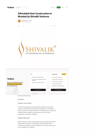 Affordable New Construction inMumbai by Shivalik Ventures