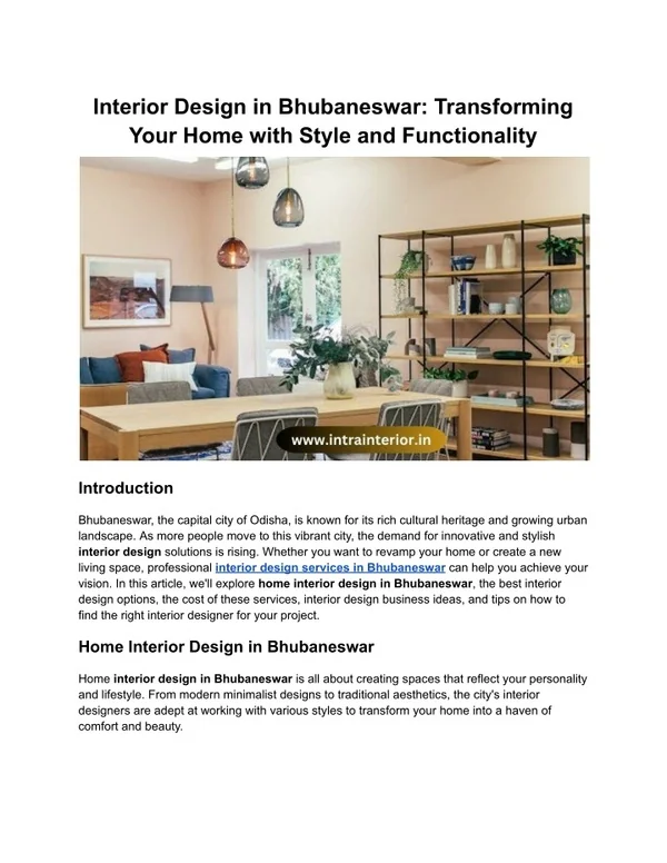 PPT - Interior Design in Bhubaneswar: Transforming Your Home with Style ...