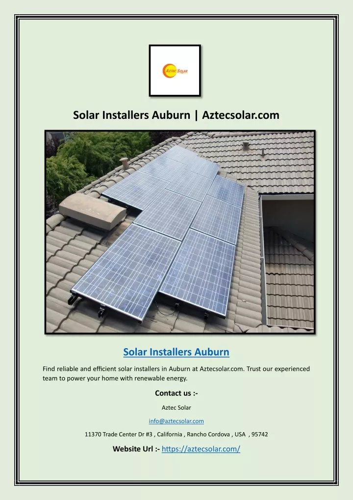 solar installers auburn aztecsolar com