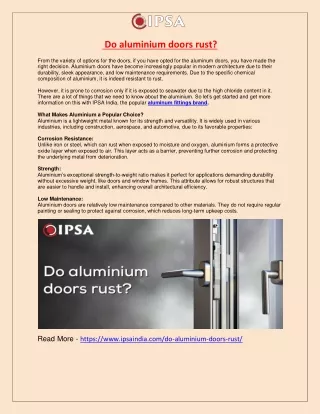 Do aluminium doors rust