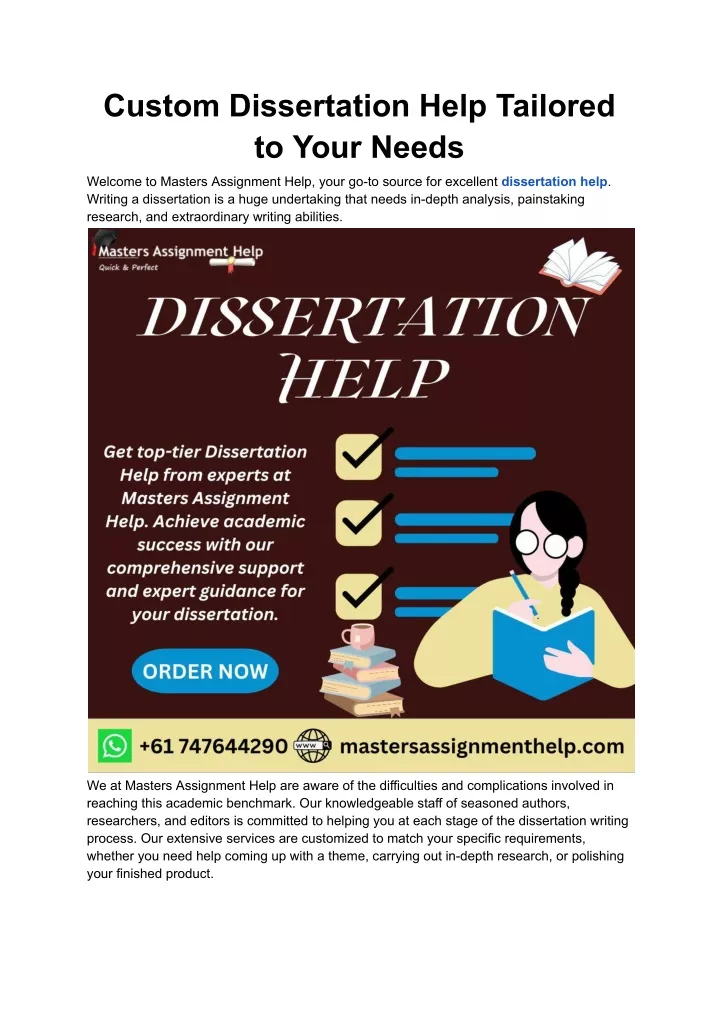 custom dissertation help tailored to your needs