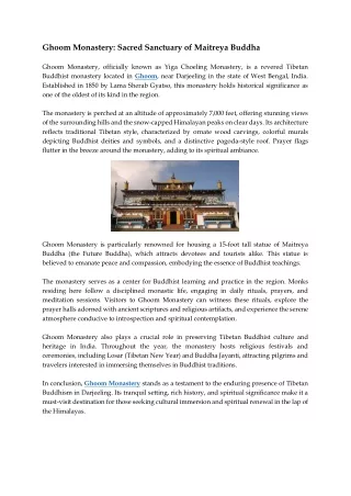 ghoom monastery sacred sanctuary of maitreya