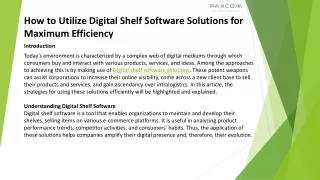 How to Utilize Digital Shelf Software Solutions for Maximum Efficiency