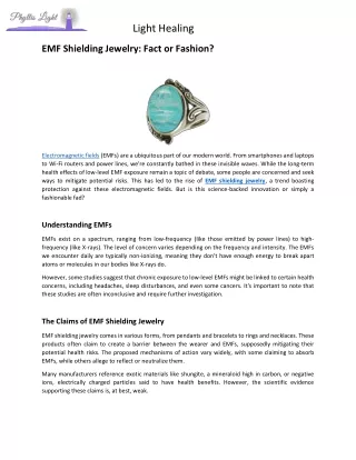 EMF Shielding Jewelry - Fact or Fashion