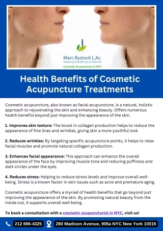 Health Benefits of Cosmetic Acupuncture Treatments