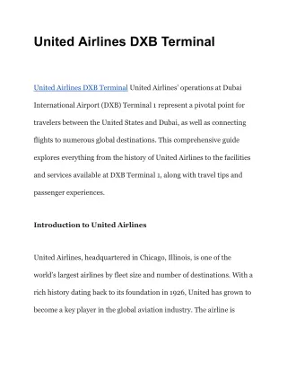 United Airlines DXB Terminal